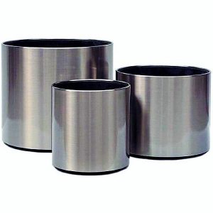 Stainless Steel Satin Finish Classic Cylinder Pot 2